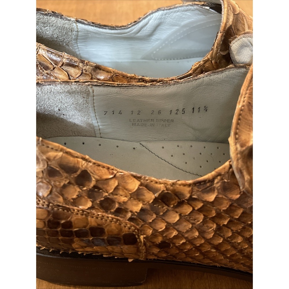 Cole Haan Genuine Python Dress Shoes Men 11.5 Brown Rare Special Edition - Picture 11 of 15